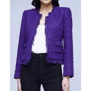 L'AGENCE Purple Textured Blazer